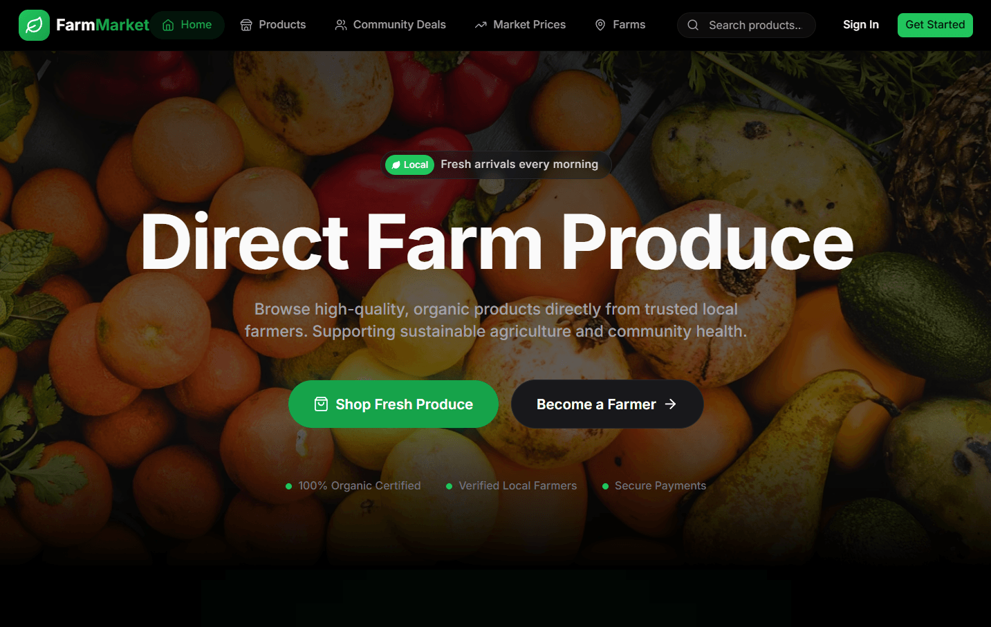 FramerMarketPlace project screenshot