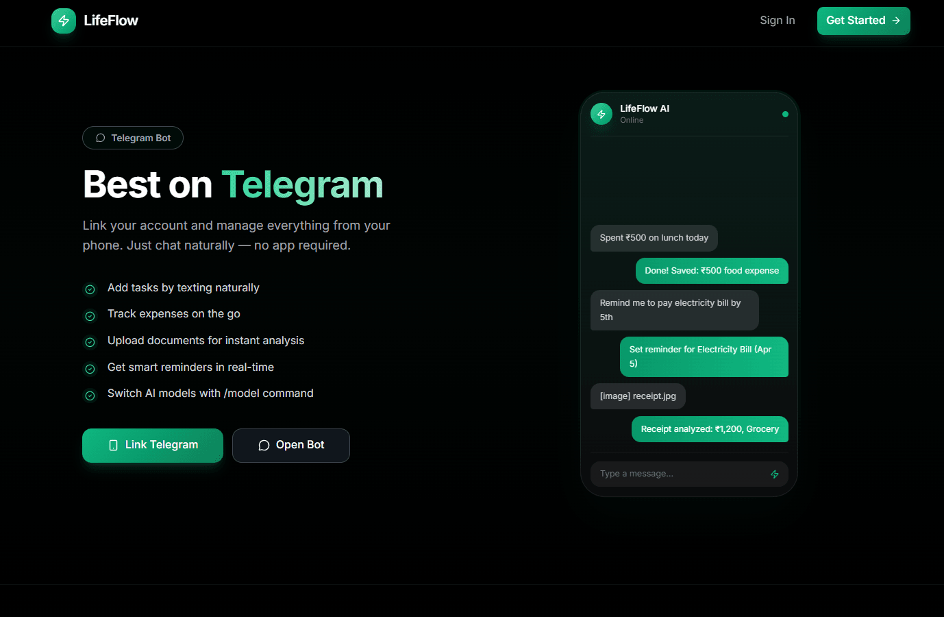 LifeFlow project screenshot